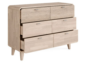 Miniaturka 1 - Komoda dębowa 6 szuflad Marvello 125 cm dąb bielony – zdjęcie 2