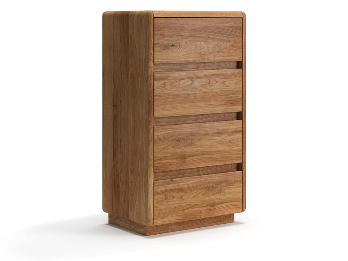 Komoda dębowa Rovena 56 cm z czterema szufladami
