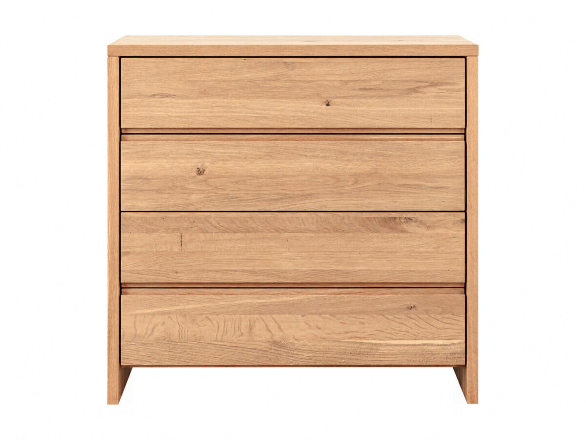 Komoda dębowa Velunia 90 cm z 4 szufladami