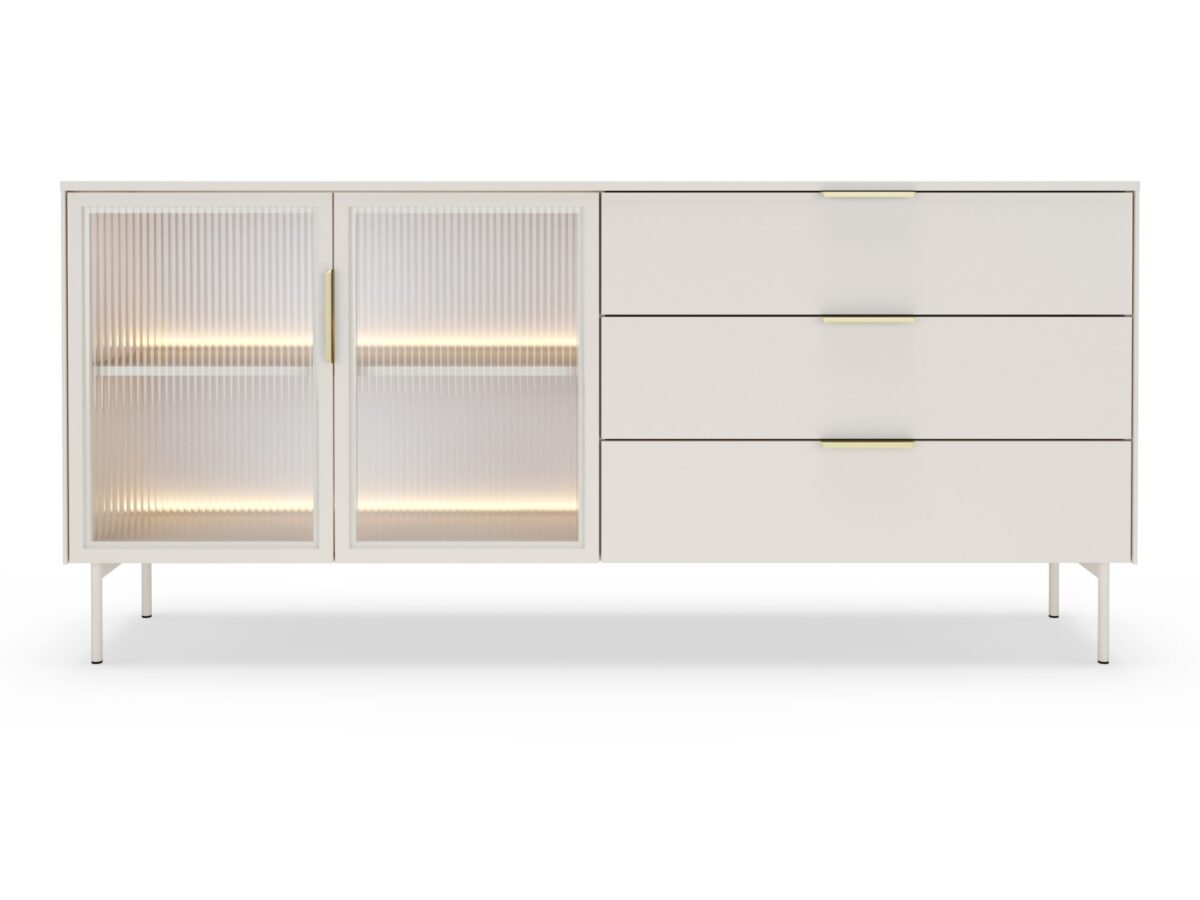 Komoda z 2 drzwiami i 3 szufladami Dorvano 181 cm LED