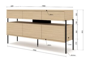 Miniaturka 2 - Komoda z szufladami Dovario 154 cm – zdjęcie 3