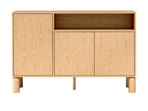 Miniaturka 1 - Komoda Dunvelo 140 cm z trzema drzwiami i wnęką od przodu