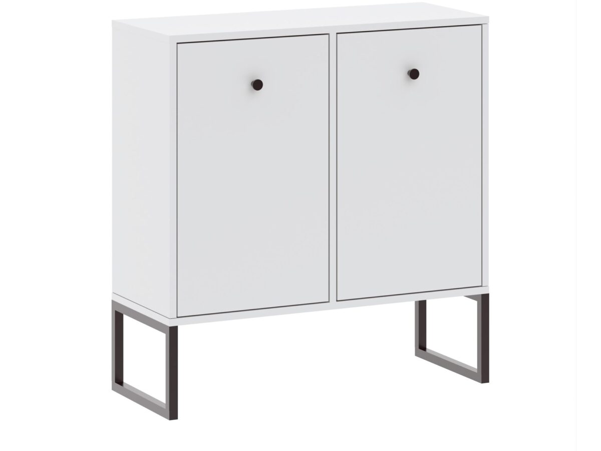 Komoda dwudrzwiowa Linvero 77 cm biała