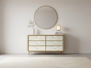 Miniaturka 6 - Komoda Eleganza – aranżacja przy ścianie z okrągłym lustrem