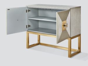 Miniaturka 3 - Komoda ryflowana w szampańskim złocie 100 cm – Eleganza – zdjęcie 3