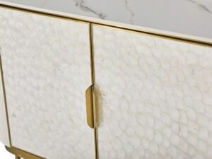 Miniaturka 3 - Komoda ryflowana z białym blatem 150 cm – Eleganza – zdjęcie 4