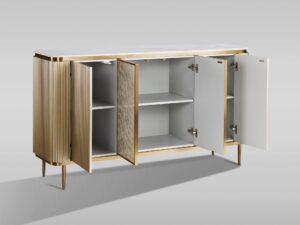 Miniaturka 3 - Komoda Eleganza cztery otwarte drzwi i półki – wnętrze
