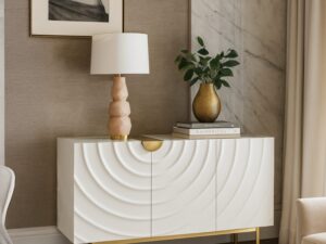 Miniaturka 4 - Komoda Eleganza z falistymi frontami w neutralnym wnętrzu