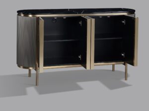 Miniaturka 3 - Wnętrze komody Eleganza z czterema otwartymi drzwiami i dwiema półkami