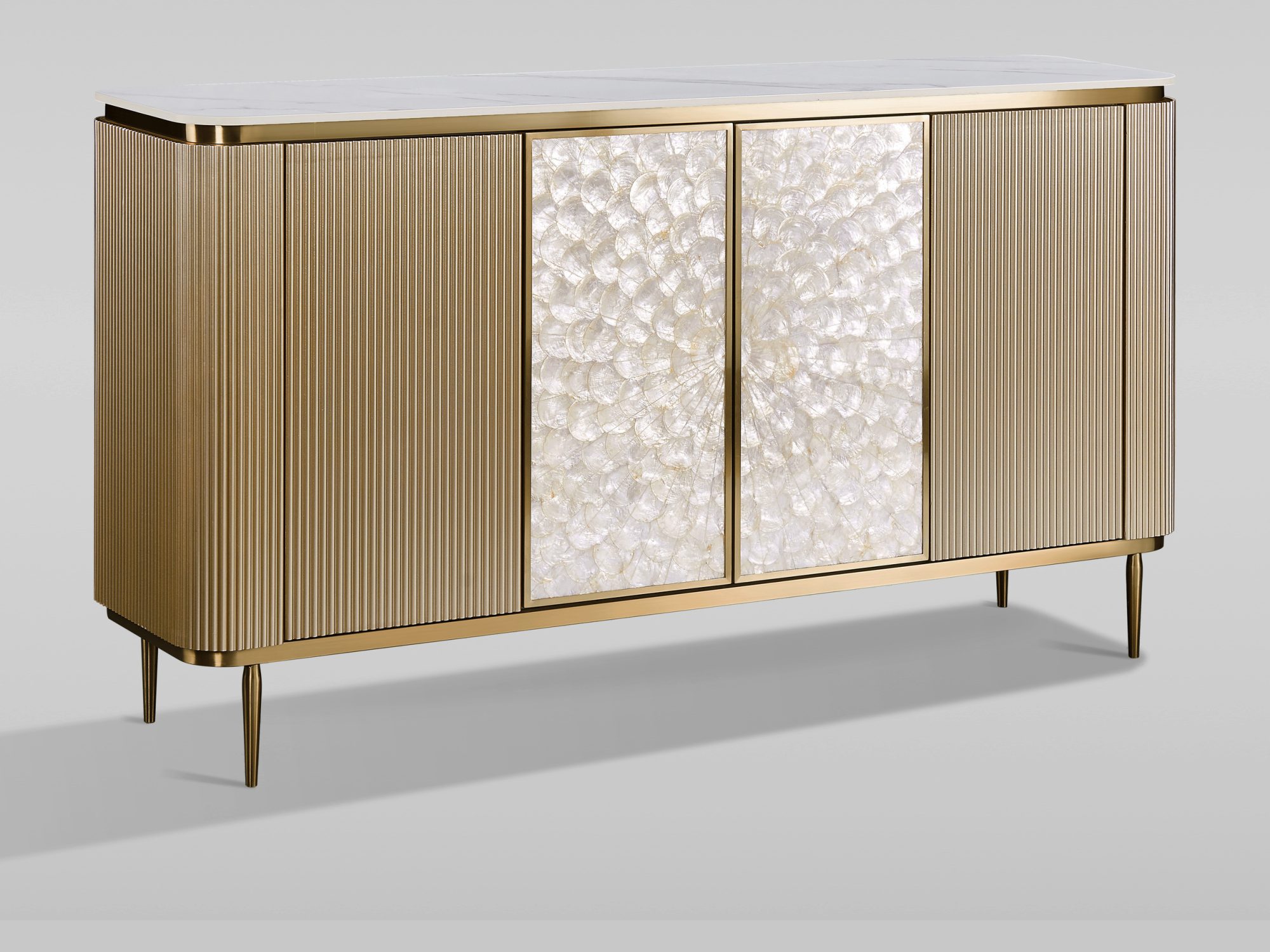 Komoda Eleganza szampańskie złoto 160 cm – widok pod kątem