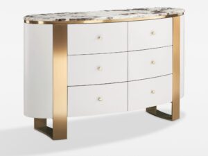 Miniaturka 2 - Komoda Eleganza złamana biel 140 cm – widok pod kątem