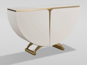 Miniaturka 1 - Komoda Eleganza 140 cm ze złotymi nogami – widok pod kątem