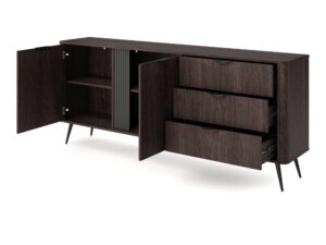 Miniaturka 3 - Komoda Gardano 195 cm – czarne metalowe nogi i zaoblone boki