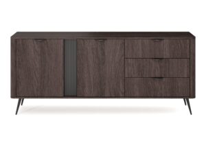 Miniaturka 5 - Komoda Gardano 195 cm – dąb dunin i czarne detale, widok z przodu