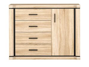Miniaturka 5 - Komoda Kalmeo 117 cm dąb sonoma – front z 4 szufladami