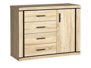 Miniaturka 1 - Komoda Kalmeo 117 cm dąb sonoma – zamknięta bryła pod kątem