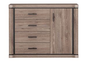 Miniaturka 4 - Komoda Kalmeo dąb truflowy – front z czterema szufladami