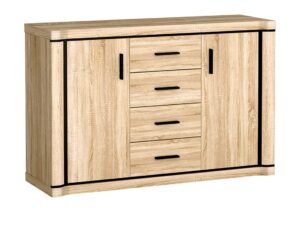 Miniaturka 3 - Komoda Kalmeo 137 cm Dąb sonoma, cztery szuflady i dwie szafki, packshot