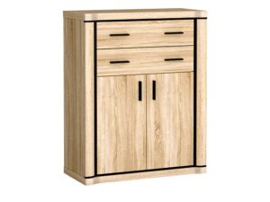 Miniaturka 1 - Komoda wysoka Kalmeo 97 cm w wybarwieniu dąb sonoma z zamkniętymi frontami