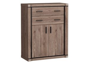 Miniaturka 6 - Komoda wysoka Kalmeo 97 cm w kolorze dąb truflowy z dwiema szufladami i szafką