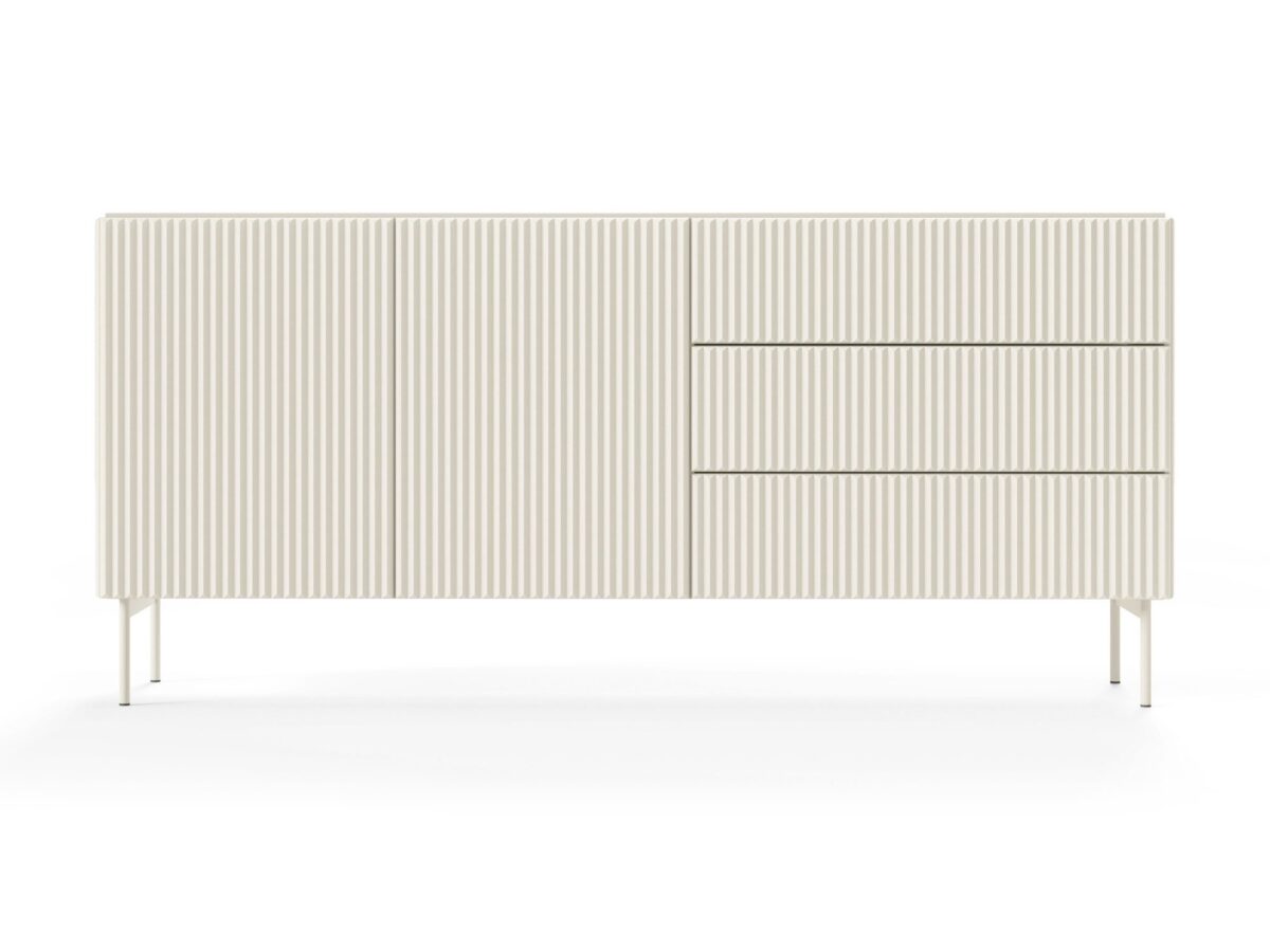 Komoda z 3 szufladami i drzwiami Kavessa 177 cm kaszmir