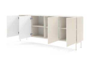 Miniaturka 3 - Komoda Kavessa 195 cm kaszmir — otwarte drzwi i podział wnętrza z boku