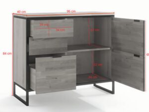 Miniaturka 4 - Komoda dębowa Kongaro 95 cm dąb naturalny – zdjęcie 4