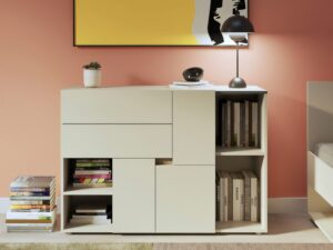 Miniaturka 4 - Komoda Lenzaro 120 cm kaszmir dąb z książkami