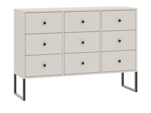 Miniaturka 1 - Kaszmirowa komoda Linvero 115 cm z dziewięcioma szufladami