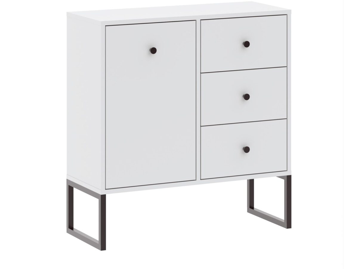 Komoda z 1 drzwiami i 3 szufladami Linvero 77 cm
