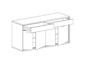 Miniaturka 8 - Komoda Lorenza Hikora 177,2 × 41 × 101 cm, rysunek wymiarowy