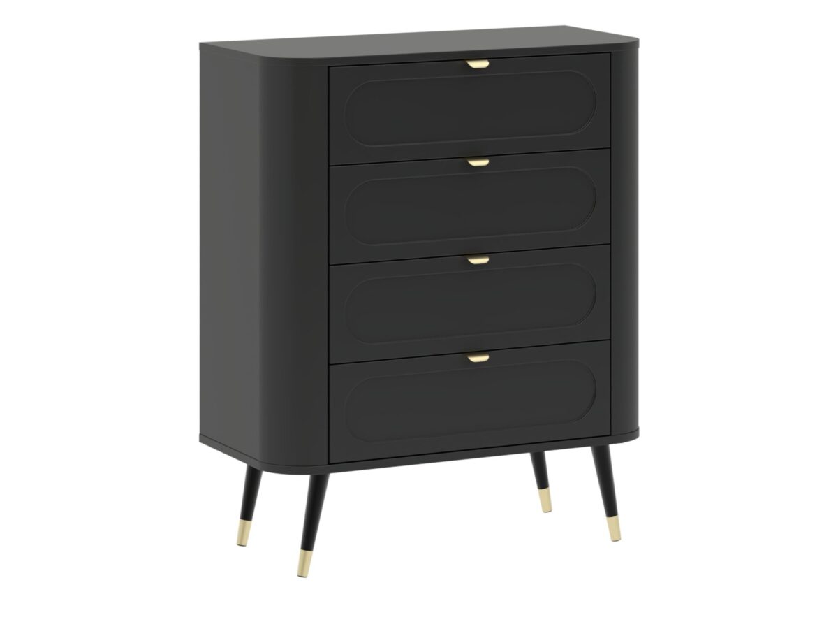 Komoda z 4 szufladami Lumaro 78 cm czarna