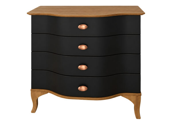 Komoda Madera DR02 w czarnym macie na białym tle – widok z przodu