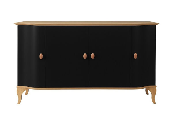 Komoda Madera DR05 w czarnym macie na białym tle – widok z przodu