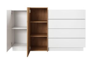 Miniaturka 1 - Komoda Mails 160 cm – otwarte dwoje drzwi i wnętrze szafki