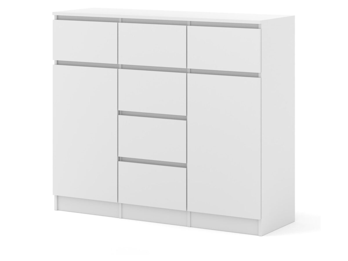 Komoda z 6 szufladami i 2 drzwiami Malvero 120 cm biały i kaszmir