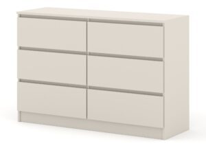 Miniaturka 1 - Komoda Malvero S6 120 cm kaszmir – packshot sześciu szuflad