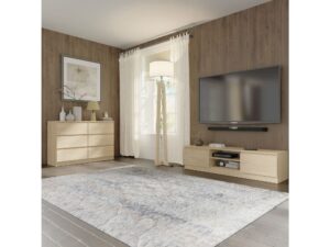 Miniaturka 3 - Kolekcja Malvero dąb cremona – komoda S6 i szafka RTV w salonie