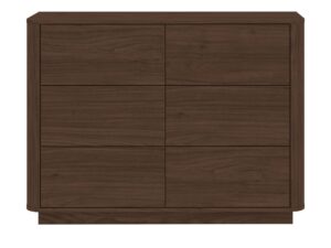 Miniaturka 8 - Komoda Mocario 115 cm orzech Villa – sześć zamkniętych szuflad widzianych na wprost