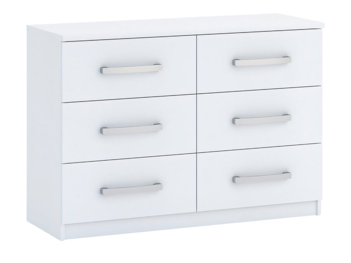 Komoda z 6 szufladami Morteno 112 cm biała