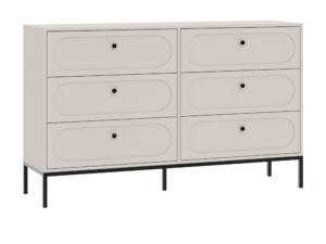 Miniaturka 5 - Komoda Munaro 150 cm kaszmir z sześcioma szufladami na metalowych nogach