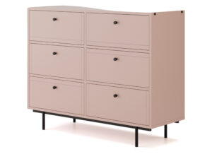 Miniaturka 4 - Komoda na metalowych nogach Arrovia 121 cm – kolor naturalny róż, widok na białym tle
