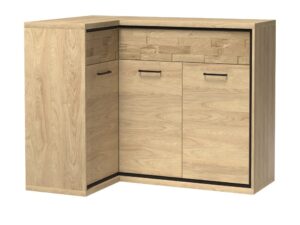 Miniaturka 4 - Komoda narożna Lorenza lewa z deską dębową, cokół