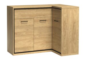 Miniaturka 12 - Komoda narożna Lorenza hikora, prawa, laminowane fronty, cokół
