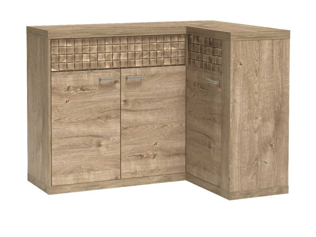 Komoda narożna Pestano 132 × 95,5 cm z 2 szufladami
