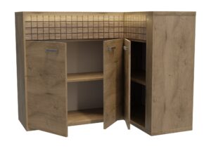 Miniaturka 2 - Komoda narożna Pestano Ribbeck z otwartymi drzwiami i półkami