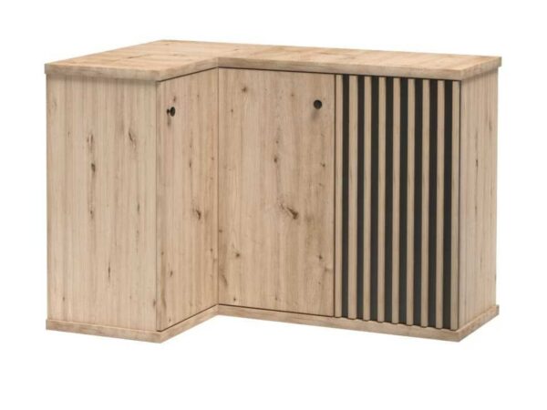 Komoda narożna Sorenta Dąb Artisan na cokole, packshot zamkniętej bryły