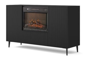 Miniaturka 8 - Komoda z kominkiem Navia 140 cm czarny mat