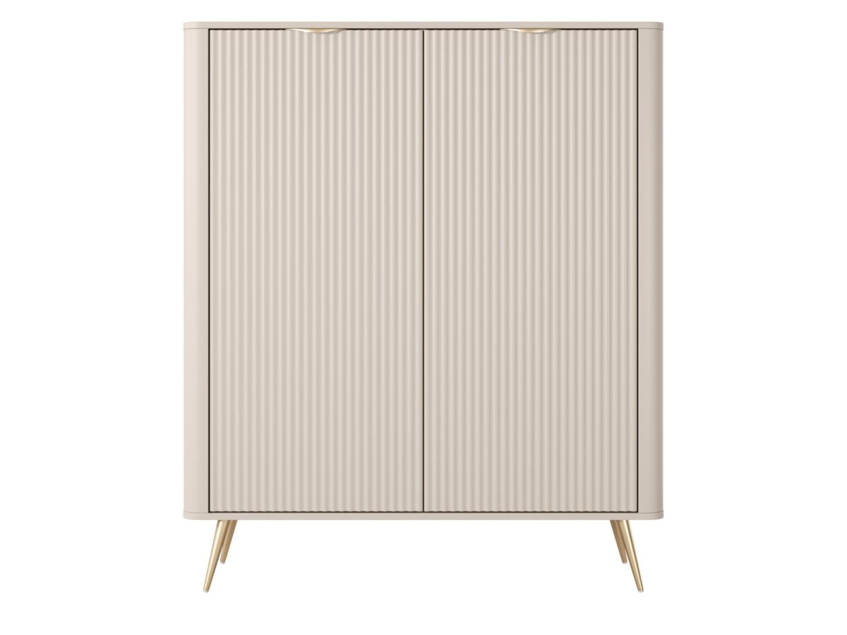 Komoda wysoka z 2 drzwiami Nesaro 134 cm beżowa