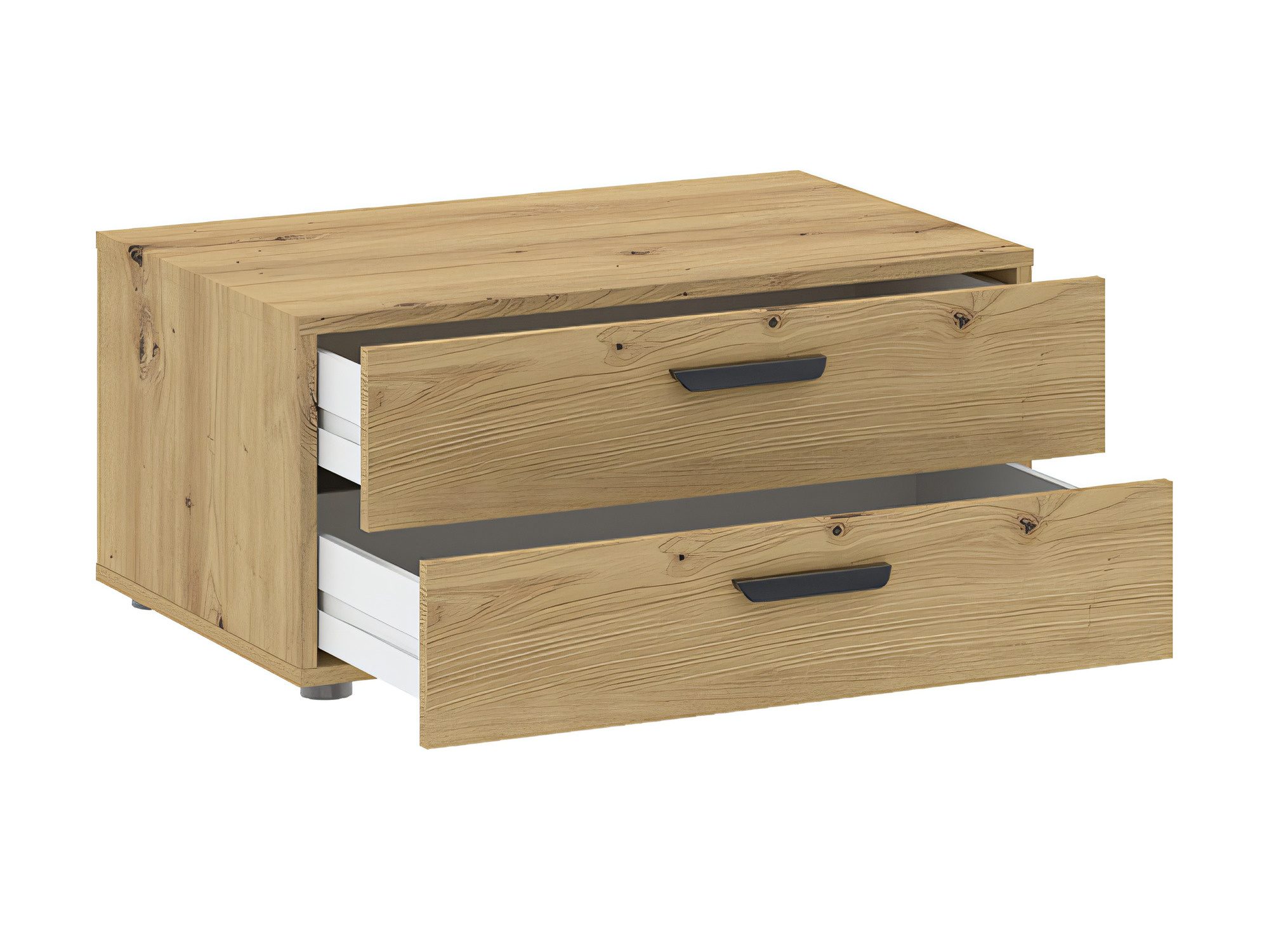 Niska komoda Veldaro Duo 74 cm dąb artisan z dwiema szufladami